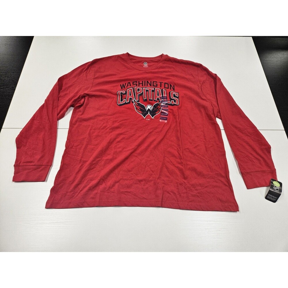 NHL Washington Capitals Red  New Pullover T-shirt Long Sleeve Men’s 3XL NWT